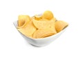 Bowl of tasty crispy potato chips Royalty Free Stock Photo