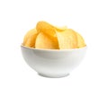 Bowl of tasty crispy potato chips Royalty Free Stock Photo