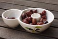 Bowl of tasty kalamata olives