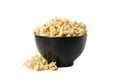 Bowl tasty popcorn isolated on white background Royalty Free Stock Photo