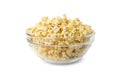 Bowl tasty popcorn isolated on white background Royalty Free Stock Photo