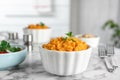 Bowl of tasty sweet potato puree Royalty Free Stock Photo