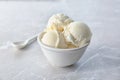 Bowl with tasty vanilla ice cream Royalty Free Stock Photo