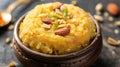 Delicious Moong Dal Halwa Dessert Bowl, Indian Punjabi Cuisine