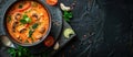 Bowl of Thai Coconut Mushroom and Tomato Soup Royalty Free Stock Photo