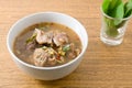 Bowl of Thai Spicy Beef Entrails Soup