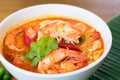 Thai spicy shrimp soup as know as Tom Yum Kungin Royalty Free Stock Photo