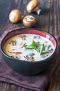 Bowl of thai tom kha soup Royalty Free Stock Photo