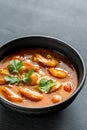 Bowl of thai yellow curry with seafood Royalty Free Stock Photo