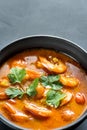 Bowl of thai yellow curry with seafood Royalty Free Stock Photo