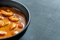 Bowl of thai yellow curry with seafood Royalty Free Stock Photo