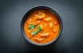 Bowl of thai yellow curry with seafood Royalty Free Stock Photo