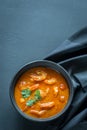 Bowl of thai yellow curry with seafood Royalty Free Stock Photo