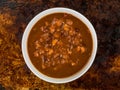 Bowl of Thick Chunky Vegetable and Bean Soup Royalty Free Stock Photo