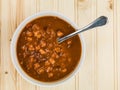 Bowl of Thick Chunky Vegetable and Bean Soup Royalty Free Stock Photo