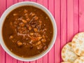 Bowl of Thick Chunky Vegetable and Bean Soup Royalty Free Stock Photo