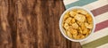 Bowl of toasted broad beans viewed from above Royalty Free Stock Photo