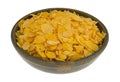 Bowl of toasted corn cereal Royalty Free Stock Photo
