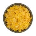 Bowl of toasted corn cereal Royalty Free Stock Photo