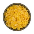 Bowl of toasted corn cereal