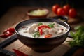 Tom Kha Gai, chicken in coconut soup soup, Thailand food. Generative AI