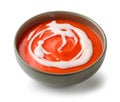 bowl of tomato cream soup Royalty Free Stock Photo