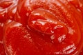 Bowl of tomato sauce OR ketchup, closeup Royalty Free Stock Photo