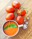 Bowl of tomato soup gaspacho Royalty Free Stock Photo