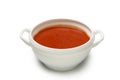 Bowl of tomato soup isolated on white background Royalty Free Stock Photo