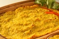 Bowl of traditional Chilean Pastel de Choclo (corn pie) the corn-basil Royalty Free Stock Photo