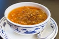 Bowl of traditional chinese sour and spicy soup