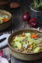 A bowl with traditional German dish - stew Eintopf