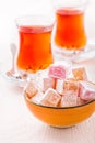 Bowl with Turkish delight cubes Royalty Free Stock Photo