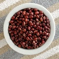 Organic Uncooked Adzuki Beans In White Bowl Royalty Free Stock Photo