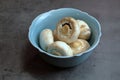 A bowl of uncooked Button Mushrooms Royalty Free Stock Photo