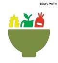 Bowl vegetables icon editable symbol design