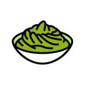 bowl wasabi sauce food color icon vector illustration Royalty Free Stock Photo