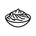 bowl wasabi sauce food line icon vector illustration Royalty Free Stock Photo