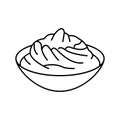 bowl wasabi sauce food line icon vector illustration Royalty Free Stock Photo