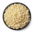 Bowl of white chocolate chips Royalty Free Stock Photo