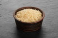Bowl with white long rice basmati Royalty Free Stock Photo
