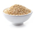 Bowl of white quinoa seeds