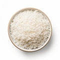 Close-up Of Pristine White Rice On White Background Royalty Free Stock Photo