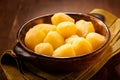 Bowl of whole boiled baby potatoes
