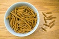 Bowl of Whole Wheat Pasta - Penne Noodles Royalty Free Stock Photo