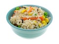 Bowl of wild and brown rice with veggies Royalty Free Stock Photo