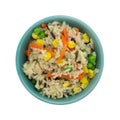 Bowl of wild and brown rice with veggies Royalty Free Stock Photo