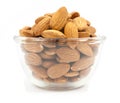 bowl wood of almonds isolated Royalty Free Stock Photo