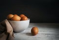 Bowl with yellow eggs