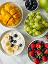A bowl of yogurt with fruit and berries Royalty Free Stock Photo